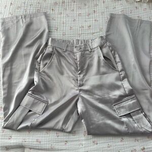 Good Luck Gem Satin Gray Pants
